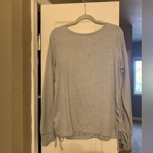 Avia, Gray Long Sleeve Workout Shirt, Large